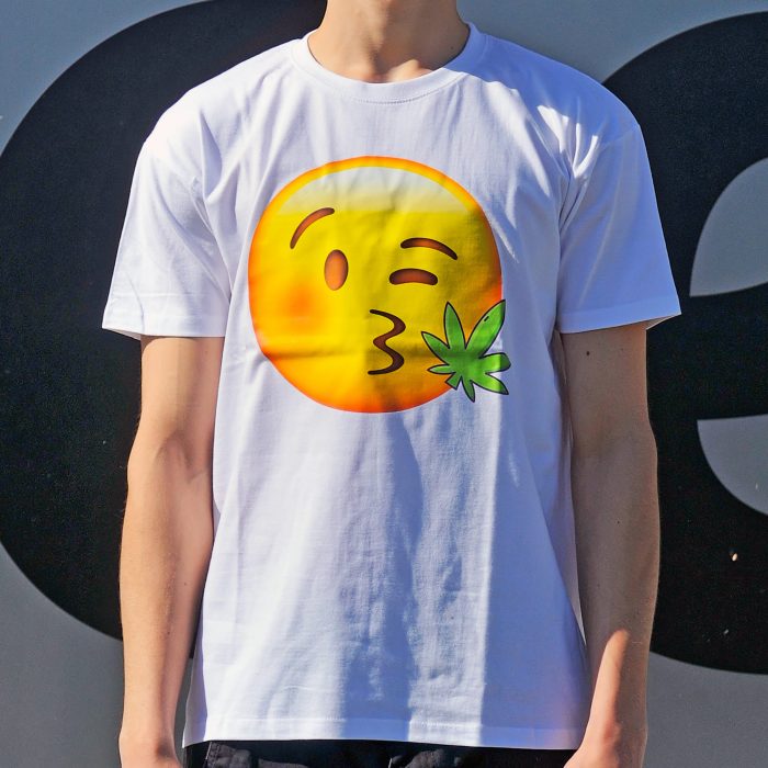 T-Shirt - Bisous Smiley - Blanc - Image 1